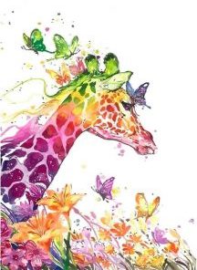 Colorful Giraffe Paint By Number