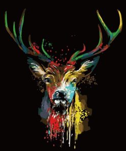 Colorful Horned Deer Paint By Number