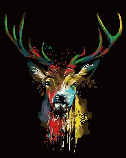 Colorful Horned Deer Paint By Number