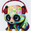 Colorful Panda With Headphones Paint By Number