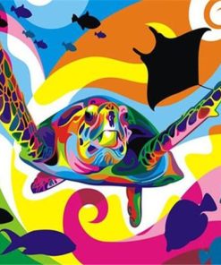 Colorful Sea Turtle Paint By Number