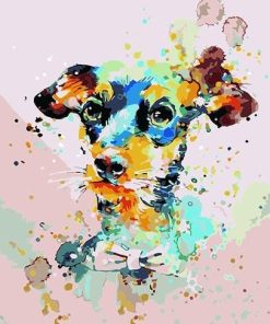 Colorful Splashed Dog Paint By Number