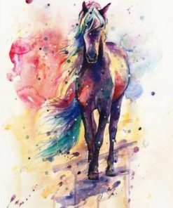 Colorful Splatter Horse Paint By Number