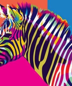 Colorful Wild Zebra Paint By Number