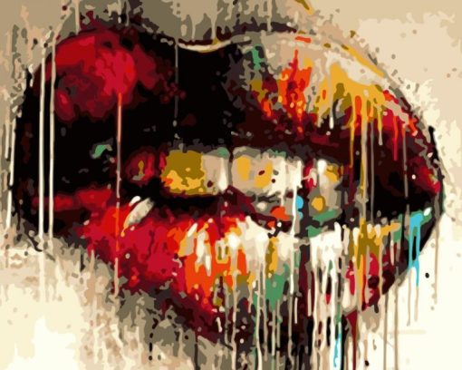 Colorful Womans Lips Paint By Number