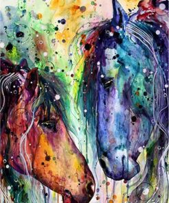 Colourful Horses Paint By Number