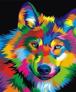 Colourful Wolf Paint By Number