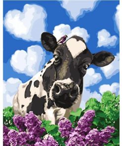 Cow Among Flowers Paint By Number