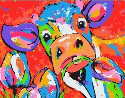 Cow Eating a Flower Paint By Number