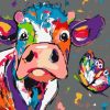 Cow and Butterfly Paint By Number