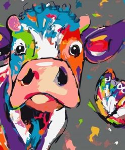 Cow and Butterfly Paint By Number