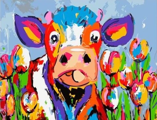 Cow and Flower Paint By Number