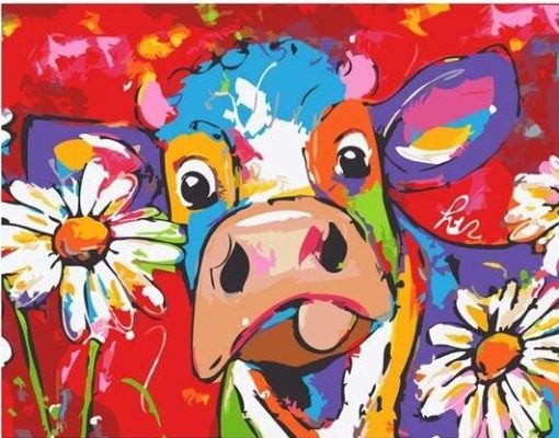 Cows and Flowers Paint By Number