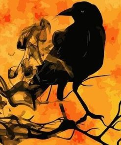 Crow and Smoke Paint By Number