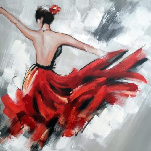 Dancing Girl in Red Paint By Number