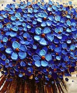 Dark Blue Flowers Paint By Number