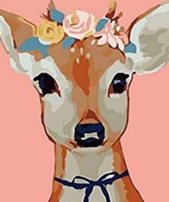 Deer With Flowers Paint By Number