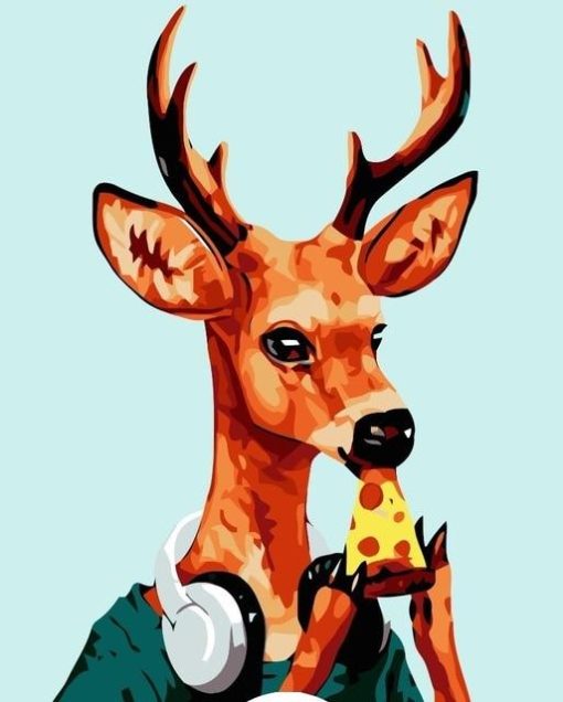 Deer With Headphones Paint By Number