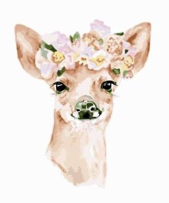 Deer With Wreath Paint By Number