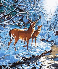 Deers on Winter Paint By Number