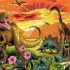 Dinosaurs At Sunset Paint By Number