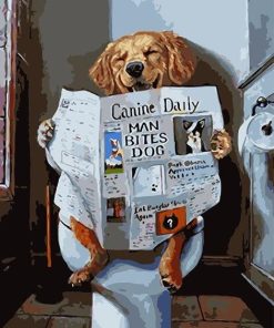 Dog Reading Newspapers Paint By Number