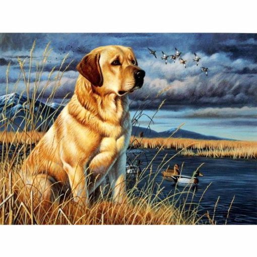 Dog and Lake Paint By Number