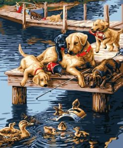 Doggies and Ducks Paint By Number