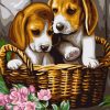 Dogs In a Basket Paint By Number