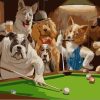 Dogs Playing 8 Pool Paint By Number