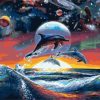 Dolphin and Planets Paint By Number