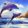 Dolphins Jumping The Waves Paint By Number