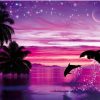 Dolphins at Purple Night Paint By Number