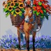 Donkey and Flowers Paint By Number