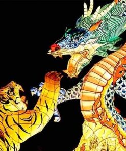 Dragon and Tiger Paint By Number