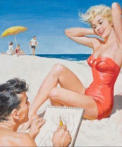 Drawing a Woman On The Beach Paint By Number