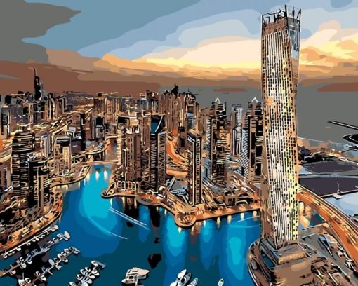 Dubai Skyscrapers Paint By Number