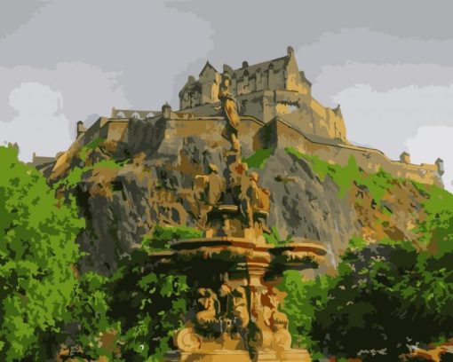 Edinburgh Mountain Castle Paint By Number