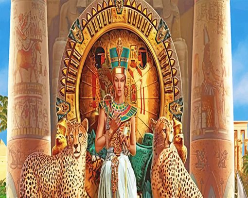 Egyptian Pharaoh and Leopards Paint By Number