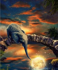 Elephant And Moon Paint By Number