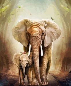 Elephant Motherhood Paint By Number