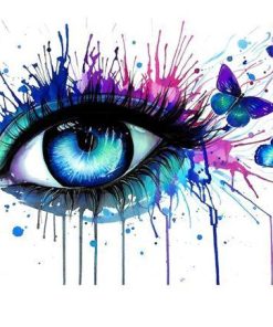 Eye Tears and Butterflies Paint By Number