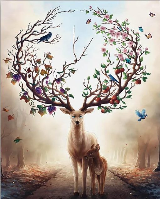 Fantasy Deers Antlers Paint By Number