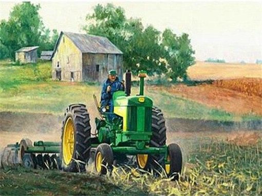 Farm Green Tractor Paint By Number