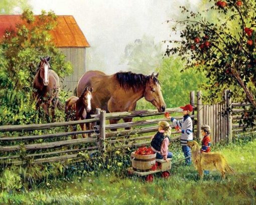 Farm Horses Paint By Number