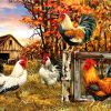 Farm Roosters Paint By Number