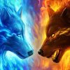 Fire and Ice Wolves Paint By Number