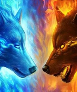 Fire and Ice Wolves Paint By Number