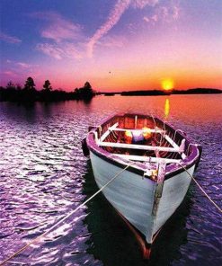 Fishing Boats At Sunset Paint By Number