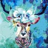 Floral Elks Head Paint By Number